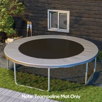 Soozier Trampoline Mat Replacement with Spring Pull Tool and 72 V-Hooks, Fits 12ft Trampoline, Using 5.5" Springs, Black(m-8)