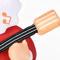 Outsunny 6ft Christmas Inflatables Outdoor Decorations Guitar-playing Santa Claus with Musical Notes Beard, Blow-Up LED Yard Christmas Decor for Lawn Garden Party(m-13)