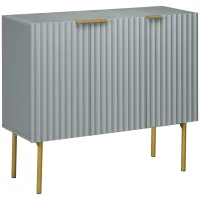 HOMCOM Modern Storage Cabinet Sideboard Buffet Cabinet with Gold Legs for Living Room Dining Room Hallway Grey(m-2)