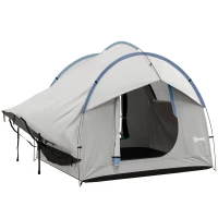 Outsunny 2000mm Waterproof SUV Tent, Car Tent with 3 Doors and Mesh Window, for 5-6 Person Camping Travel, Grey and Blue(m-9)