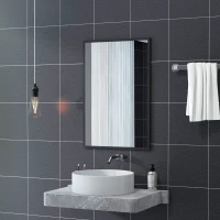 HOMCOM 24" x 36" Bathroom Mirror for Wall, Rectangular Mirror for Living Room, Bedroom, Entryway, Black(m-7)