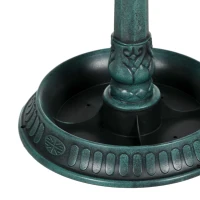 Outsunny 32" Antique Bird Bath Decorative Birdbath Bird Feeder Bowl with Planter Pedestal and Bird Statues, Verdigris(m-9)