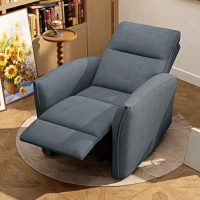 HOMCOM Power Recliner Chair, Dyed Fabric (Like Leathaire) Upholstered Recliner Chair with USB Ports, Footrest, Charcoal Grey(m-8)