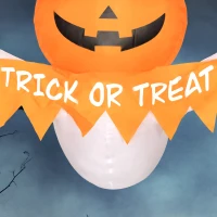 Outsunny 3.4ft Inflatable Halloween Window Sticker Ghost with Orange Face, Blow Up LED  Display for Garden Indoor Outdoor(m-8)