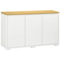 HOMCOM Sideboard Cabinet, Buffet Table with 3 Doors and Adjustable Shelves for Living Room, Entryway, White(m-9)