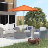 Outsunny 6.6FT Patio Umbrella, Outdoor Parasol with 6 Solid Ribs, Orange(m-8)