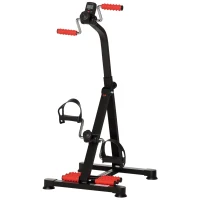 Soozier Pedal Exerciser, Hand Arm Knee and Leg Exercise Machine for Seniors, Height-adjustable, with LCD Display and Foot Massage Roller(m-1)