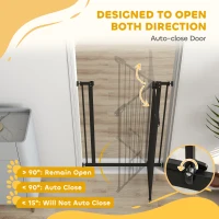 PawHut 41" Easy Open Indoor Dog Gates for Doorways, House, Stair - Black(m-5)