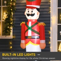 HOMCOM 6ft Christmas Inflatables Outdoor Decorations Nutcracker Soldier, Blow-Up Yard Christmas Decor with LED Lights Display(m-4)