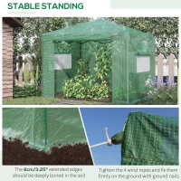 Outsunny 10' x 8' Portable Walk-in Greenhouse, Folding Pop-up, Outdoor Canopy Hot House, Roll-Up Zipper Door & 2 Ventilating Side Windows for Growing Flowers, Herbs, Vegetables, Saplings, Succulents(m-12)