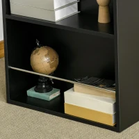 HOMCOM Bar Table Counter Height Dining Table with 3 Storage Shelves for Kitchen, Dining Room, Living Room, Black(m-9)