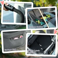PawHut 3 in 1 Pet Stroller with Detachable Carrier, Foldable Dog Stroller with Storage Basket, Cupholder, for Mini Dogs, Gray(m-8)