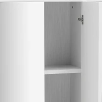 HOMCOM Bathroom Medicine Cabinet with Mirror, Wall Mount Mirror Cabinet with Open Shelves, White Wood Grain(m-9)