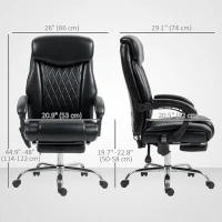 HOMCOM 6 Point Massage Office Chair with Remote, Ergonomic Reclining Computer Desk Chair with Footrest, Side Pocket, Black(m-3)