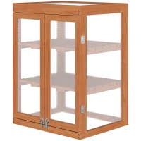 Outsunny Wooden 2 Tier Cold Frame Greenhouse Polycarbonate Plant Grow House Portable Garden, 22.8" x 17.3" x 30.7", Orange(m-2)