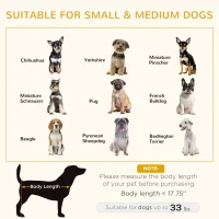 PawHut Elevated Dog Bed with Dog Bowls, Raised Furniture Style Pet Sofa for Cat with Soft Cushion, Washable Cover, for Small and Medium Sized Dog(m-4)