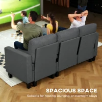 HOMCOM 77.6" Sofa Bed, Pull Out Sleeper L Shaped Sectional Couch, Reversible Storage Chaise, Wide and Deep Seat, Charcoal Grey(m-4)