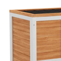 PawHut Wooden Rabbit Hutch, Indoor Bunny Cage with Wheels, Pull Out Trays, Run, Yellow(m-10)