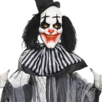 HOMCOM Classic Black and White Striped Clown Outdoor Halloween Decoration(m-8)