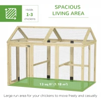 PawHut Chicken Run Expandable Outdoor Large Chicken Coop with 2 Doors and 3 Perches for 1–3 Chickens(m-4)