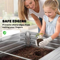 Outsunny 6' x 3' x 2' Raised Garden Bed, Set of 2 Galvanized Planter Box for Vegetables, Flowers, Herbs, Silver(m-7)