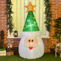 HOMCOM 6' Christmas Inflatables Outdoor Decorations Santa Claus Wearing Hat, Blow-Up LED Yard Christmas Decor, Waterproof(m-10)
