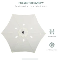 Outsunny 6.6FT Patio Umbrella, Outdoor Parasol with 6 Solid Ribs, Cream White(m-6)