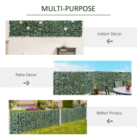 Outsunny Grass Wall Panels, 94.5" x 39" Artificial Grass Wall Decor,Greenery Backdrop Panels Wall for Outdoor, Indoor, Garden, Fence, Backyard, Dark Green(m-5)