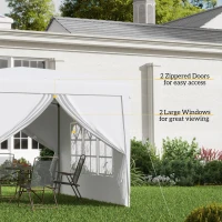 Outsunny 10'x10' Outdoor Pop Up Party Tent Wedding Gazebo Canopy with Carrying Bag (White)(m-7)