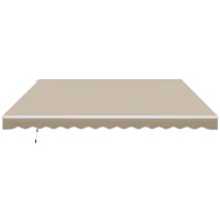 Outsunny 12' x 10' Retractable Awning Patio Awnings Sun Shade Shelter with Manual Crank Handle, 280g/m² UV & Water-Resistant Fabric and Aluminum Frame for Deck, Balcony, Yard, Cream White(m-22)