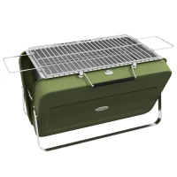 Outsunny Metal Suitable-Style Portable BBQ Grill - Green(m-9)