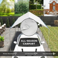 Outsunny 9.6' x 19.5' Carport Heavy Duty Galvanized Car Canopy w/ Included Anchor Kit, 3 Reinforced Steel Cables, White(m-4)
