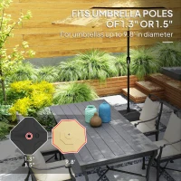 Outsunny Square Patio Umbrella Base Holder, Heavy Duty Outdoor Umbrella Stand Base, Black(m-5)