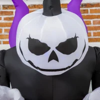 Outsunny 7' Halloween Inflatables Outdoor Decorations Pumpkin Reaper Decoration, Ghost Blow Up LED Yard Decor(m-9)