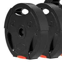 Soozier 1-Inch Weight Plates, Barbell Weights Set for Weightlifting and Strength Training, 2 x 17lbs + 2 x 11lbs(m-11)