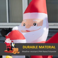 Outsunny 5ft Christmas Inflatables Outdoor Decorations Santa Claus and Penguin on Sleigh, Blow-Up LED Yard Christmas Decor for Lawn Garden Party(m-5)