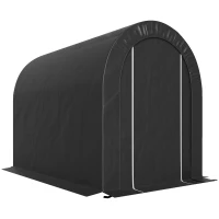 Outsunny 5' x 8' Outdoor Storage Shed, Heavy Duty Galvanized Steel Portable Shed for Bike, Motorcycle, Garden Tools, Black(m-2)