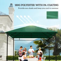 Outsunny 10' x 10' Square Gazebo Canopy Replacement UV Protected Top Cover Sun Shade Green(m-6)