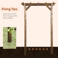 Outsunny 85" Wooden Garden Arbor for Wedding and Ceremony, Outdoor Garden Arch Trellis for Climbing Vines - Carbonized(m-5)