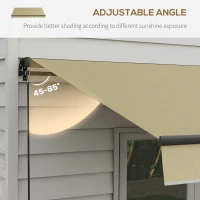 Outsunny 12' x 10' Retractable Awning, 280gsm UV Resistant Sunshade Shelter for Deck, Balcony, Yard, Beige(m-5)