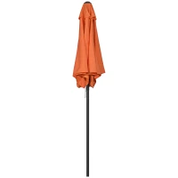 Outsunny 6.6FT Patio Umbrella, Outdoor Parasol with 6 Solid Ribs, Orange(m-2)
