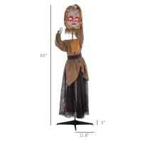 HOMCOM 5.2' Life Size Doll with Simulated Wound Cracks, Outdoor Halloween Decoration Animatronic, Sound & Motion Activated(m-3)