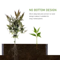 Outsunny 4' x 4' x 1' Raised Garden Bed Galvanized Steel Planter Box for Vegetables, Flowers, Herbs, Grey(m-6)