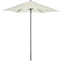 Outsunny 6.6FT Patio Umbrella, Outdoor Parasol with 6 Solid Ribs, Cream White(m-9)