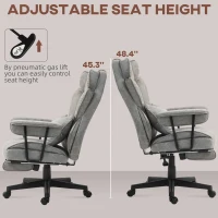 HOMCOM 396lbs. Big and Tall Office Chair, Executive Office Chair with Footrest, Lumbar Support, and Reclining Function, Gray(m-8)