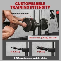 Soozier Home Gym Equipment, Multifunctional Weight Machine with Pulley System for Full Body Strength Training, Black(m-4)