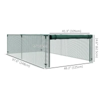 Outsunny 8' x 4' Plant Protection Cage with Zipper Roll-Up Door, Plant Protector from Animals with Galvanised Steel Frame(m-3)