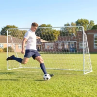 Soozier Soccer Goal, 8 x 5ft Portable Practice Soccer Net with Nylon Mesh, Steel Frame, for Indoor and Outdoor Use(m-8)