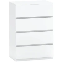 HOMCOM 4 Drawer Chest Storage Cupboard Freestanding Drawer Unit, White(m-9)