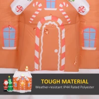 Outsunny 7FT Giant Inflatable Gingerbread House, Christmas Blow Up Decorations with LED Lights for Indoor, Outdoor, Yard(m-5)